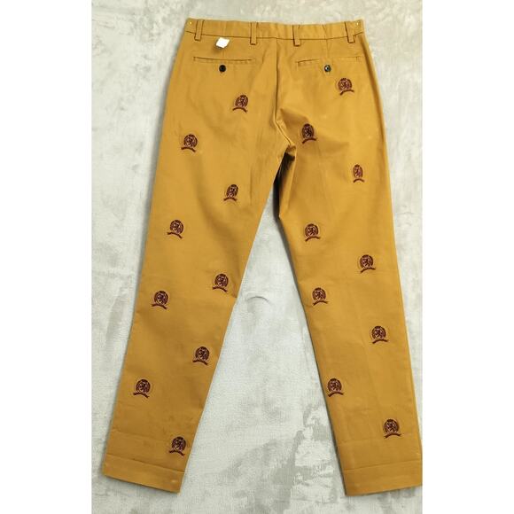 Tommy Hilfiger Men Regular Fit Embroidered Dress Pants Brown - Picture 7 of 10